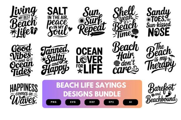 Beach Life SVG Bundle: Coastal Design Assets