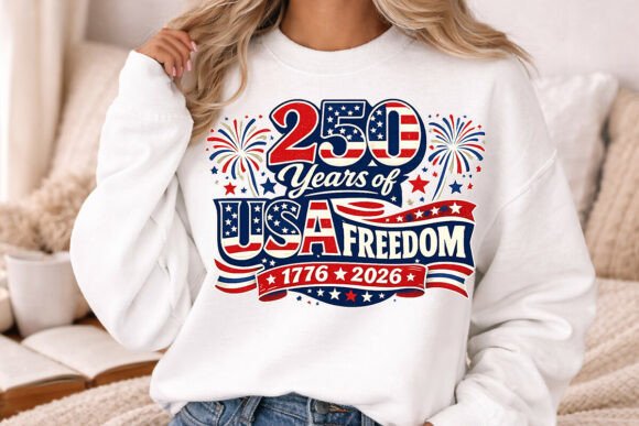 Celebrate 250 Years of USA Freedom: 1776-2026 Design PNG