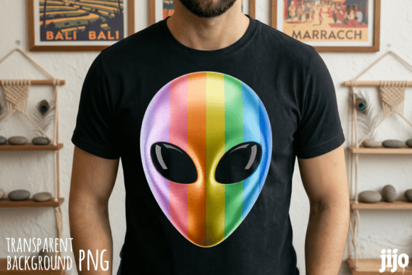 Celebrate Cosmic Pride: The Ultimate Alien Rainbow Design