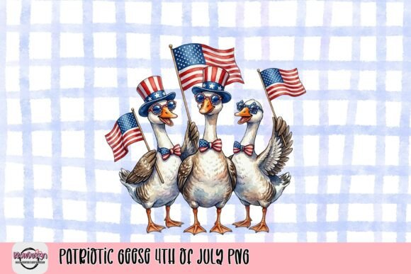 Celebrate with Charming Patriotic Geese 4th of July PNG