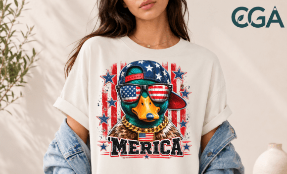 Cool Merica Patriotic Duck PNG: Your Go-To for Patriotic Streetwear
