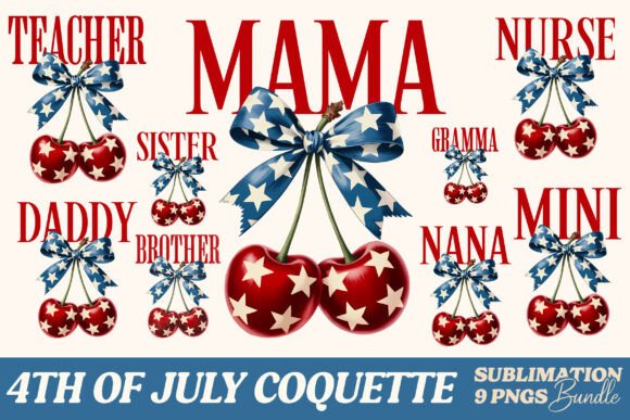 Patriotic Design Perfection: The Coquette Cherry Bow Bundle