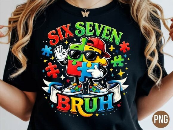 Six Seven Bruh Autism Puzzle PNG: A Design File for Meaningful Projects