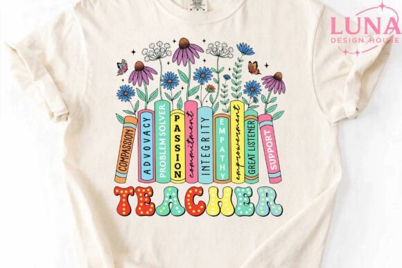 Teacher Book Spines Floral PNG Clipart: A Designer's Asset
