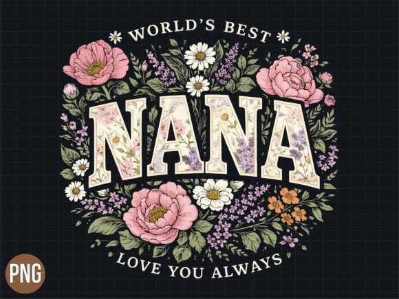 Worlds Best Nana Floral Best Day PNG: A Designer's Delight